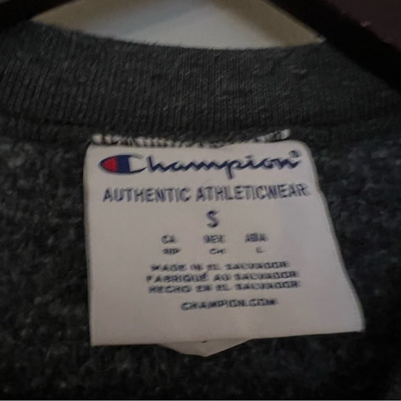 Champion Gray Crew Neck Sweatshirt Classic Fit - Picture 5 of 5